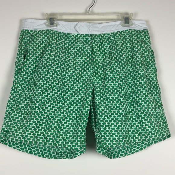J. Crew Factory Other - 🌟 J Crew Tab Swim Shorts  7” Green Honeycomb